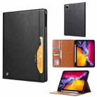 Knead Skin Texture Horizontal Flip Leather Case for iPad Pro 12.9 inch 2022/2021/2020/2018, with Photo Frame & Holder & Card Slots & Wallet & Pen Slot (Black) - 1