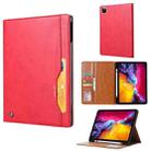 Knead Skin Texture Horizontal Flip Leather Case for iPad Pro 12.9 inch 2022/2021/2020/2018, with Photo Frame & Holder & Card Slots & Wallet & Pen Slot (Red) - 1