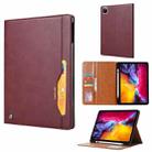 Knead Skin Texture Horizontal Flip Leather Case for iPad Pro 12.9 inch 2022/2021/2020/2018, with Photo Frame & Holder & Card Slots & Wallet & Pen Slot (Wine Red) - 1