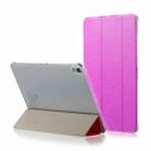 Silk Texture Horizontal Flip Magnetic PU Leather Case for iPad Pro 11 inch (2018), with Three-folding Holder & Sleep / Wake-up Function(Rose Red) - 1