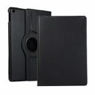 For iPad 10.2 / iPad Air 2019 10.5 / iPad 10.2 2020 Litchi Texture Horizontal Flip 360 Degrees Rotation Leather Case(Black) - 1