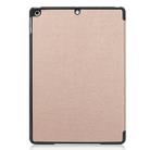 For iPad 10.2 Custer Texture Horizontal Flip Smart PU Leather Case with Sleep / Wake-up Function & Three-folding Holder (Gold) - 3