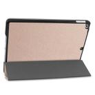 For iPad 10.2 Custer Texture Horizontal Flip Smart PU Leather Case with Sleep / Wake-up Function & Three-folding Holder (Gold) - 5