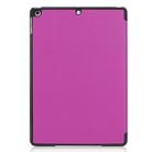 For iPad 10.2 Custer Texture Horizontal Flip Smart PU Leather Case with Sleep / Wake-up Function & Three-folding Holder (Purple) - 3
