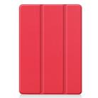 For iPad 10.2 Custer Texture Horizontal Flip Smart PU Leather Case with Sleep / Wake-up Function & Three-folding Holder (Red) - 2