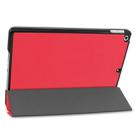 For iPad 10.2 Custer Texture Horizontal Flip Smart PU Leather Case with Sleep / Wake-up Function & Three-folding Holder (Red) - 5