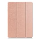 For iPad 10.2 Custer Texture Horizontal Flip Smart PU Leather Case with Sleep / Wake-up Function & Three-folding Holder (Rose Gold) - 2