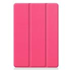 For iPad 10.2 Custer Texture Horizontal Flip Smart PU Leather Case with Sleep / Wake-up Function & Three-folding Holder (Rose Red) - 2
