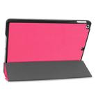 For iPad 10.2 Custer Texture Horizontal Flip Smart PU Leather Case with Sleep / Wake-up Function & Three-folding Holder (Rose Red) - 5