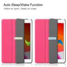 For iPad 10.2 Custer Texture Horizontal Flip Smart PU Leather Case with Sleep / Wake-up Function & Three-folding Holder (Rose Red) - 6