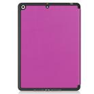 For iPad 10.2 2021 / 2020 / 2019 Custer Texture Horizontal Flip Smart TPU Leather Case with Sleep / Wake-up Function & Three-folding Holder & Pen Slot(Purple) - 3