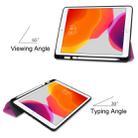 For iPad 10.2 2021 / 2020 / 2019 Custer Texture Horizontal Flip Smart TPU Leather Case with Sleep / Wake-up Function & Three-folding Holder & Pen Slot(Purple) - 8