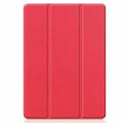 For iPad 10.2 2021 / 2020 / 2019 Custer Texture Horizontal Flip Smart TPU Leather Case with Sleep / Wake-up Function & Three-folding Holder & Pen Slot(Red) - 1