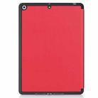 For iPad 10.2 2021 / 2020 / 2019 Custer Texture Horizontal Flip Smart TPU Leather Case with Sleep / Wake-up Function & Three-folding Holder & Pen Slot(Red) - 2