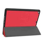 For iPad 10.2 2021 / 2020 / 2019 Custer Texture Horizontal Flip Smart TPU Leather Case with Sleep / Wake-up Function & Three-folding Holder & Pen Slot(Red) - 4