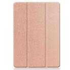 For iPad 10.2 2021 / 2020 / 2019 Custer Texture Horizontal Flip Smart TPU Leather Case with Sleep / Wake-up Function & Three-folding Holder & Pen Slot(Rose Gold) - 2