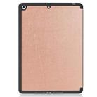 For iPad 10.2 2021 / 2020 / 2019 Custer Texture Horizontal Flip Smart TPU Leather Case with Sleep / Wake-up Function & Three-folding Holder & Pen Slot(Rose Gold) - 3