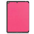 For iPad 10.2 2021 / 2020 / 2019 Custer Texture Horizontal Flip Smart TPU Leather Case with Sleep / Wake-up Function & Three-folding Holder & Pen Slot(Rose Red) - 2