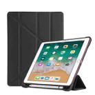 Multi-folding Shockproof TPU Protective Case for iPad 9.7 (2018) / 9.7 (2017) / air / air2, with Holder & Pen Slot(Black) - 1