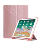 Multi-folding Shockproof TPU Protective Case for iPad 9.7 (2018) / 9.7 (2017) / air / air2, with Holder & Pen Slot(Pink) - 1