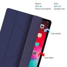 Multi-folding Shockproof  PC + PU Leather Protective Case for iPad Pro 12.9 2018 / 2020, with Holder & Sleep / Wake-up Function(Dark Blue) - 13