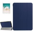 For iPad Pro 10.5 inch PU Litchi Texture 3-folding Smart Case Clear Back Cover with Holder(navy) - 1