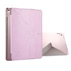 For iPad Pro 10.5 inch Silk Texture Horizontal Deformation Flip Leather Case with 4-folding Holder & Sleep / Wake-up(Pink) - 1