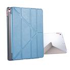 For iPad Pro 10.5 inch Silk Texture Horizontal Deformation Flip Leather Case with 4-folding Holder & Sleep / Wake-up(Blue) - 1