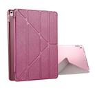 For iPad Pro 10.5 inch Silk Texture Horizontal Deformation Flip Leather Case with 4-folding Holder & Sleep / Wake-up(Magenta) - 1
