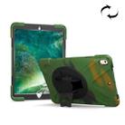 For iPad Pro 10.5 inch 360 Degree Rotation PC + Silicone Protective Case with Holder & Hand-strap (Camouflage Green) - 1