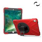 For iPad Pro 10.5 inch 360 Degree Rotation PC + Silicone Protective Case with Holder & Hand-strap (Red) - 1