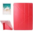 ENKAY for iPad Pro 10.5 inch Silk Texture + Plastic Bottom Case Horizontal Deformation Flip Leather Case with Three-folding Holder & Sleep Function(Red) - 1