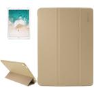 ENKAY for iPad Pro 10.5 inch Lambskin Texture + Silicone Bottom Case Horizontal Flip Leather Case with Three-folding Holder & Sleep Function(Gold) - 1