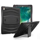 For iPad Pro 10.5 inch Wave Texture Series PC + Silicone Protective Case with Holder (Black) - 1