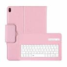 Detachable Bluetooth Keyboard + Litchi Texture Horizontal Flip Leather Tablet Case with Holder for iPad Pro 11 inch (2018)(Pink) - 1