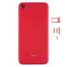 Battery Back Cover with Camera Lens Cover & SIM Card Tray & Side keys for iPhone SE 2020(Red) - 2
