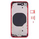 Battery Back Cover with Camera Lens Cover & SIM Card Tray & Side keys for iPhone SE 2020(Red) - 3