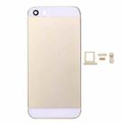 5 in 1 for iPhone SE Original (Back Cover + Card Tray + Volume Control Key + Power Button + Mute Switch Vibrator Key) Full Assembly Housing Cover(Gold) - 2