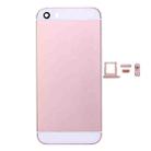 5 in 1 for iPhone SE Original (Back Cover + Card Tray + Volume Control Key + Power Button + Mute Switch Vibrator Key) Full Assembly Housing Cover(Rose Gold) - 2