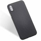 For iPhone X / XS Carbon Fibre Texture PP Protective Back Cover Case (Black) - 1