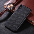 For iPhone X / XS Snake Skin Texture Paste Protective Back Cover Case(Black) - 1