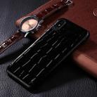 For iPhone X / XS Crocodile Texture Paste Protective Back Cover Case (Black) - 1
