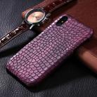 For iPhone X / XS Crocodile Texture Paste Protective Back Cover Case (Purple) - 1