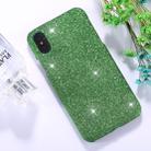 For iPhone X / XS Glitter Powder Paste Protective Back Cover Case (Green) - 1