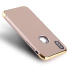For iPhone X / XS Three Stage Splicing Electroplating Side Protective Back Cover Case (Champagne Gold) - 1