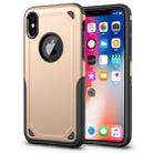 For iPhone X / XS Shockproof Rugged Armor Protective Case(Gold) - 1