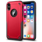 For iPhone X / XS Shockproof Rugged Armor Protective Case(Red) - 1