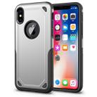 For iPhone X / XS Shockproof Rugged Armor Protective Case(Silver) - 1