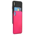 GOOSPERY for   iPhone X / XS   TPU + PC Sky Slide Bumper Protective Back Case with Card Slots(Magenta) - 1