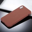 For iPhone X / XS Litchi Texture TPU Protective Soft Back Case (Brown) - 1